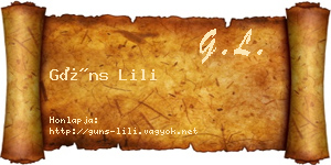 Güns Lili névjegykártya